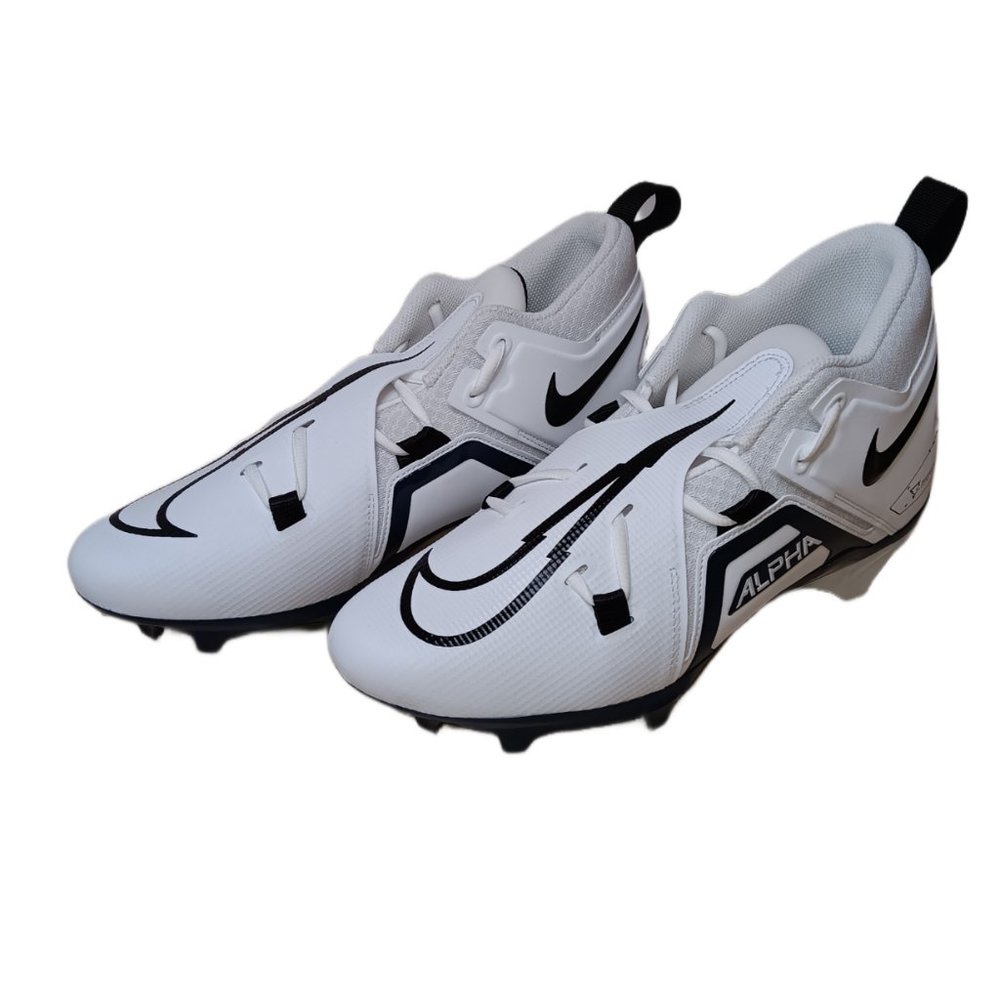 New Nike Alpha Menace Pro 3 White Black Football Cleats CT6649-108, Sizes 11.5